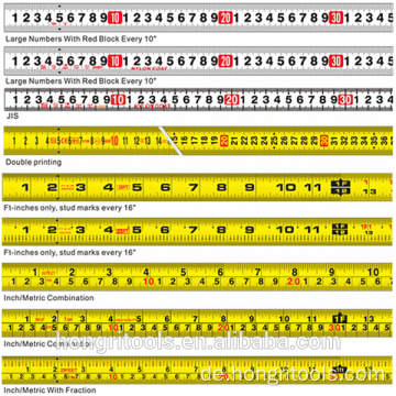 10m Abs geprägtes Stahlmessband